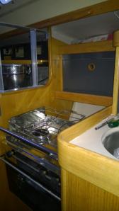 Installing the new stove.