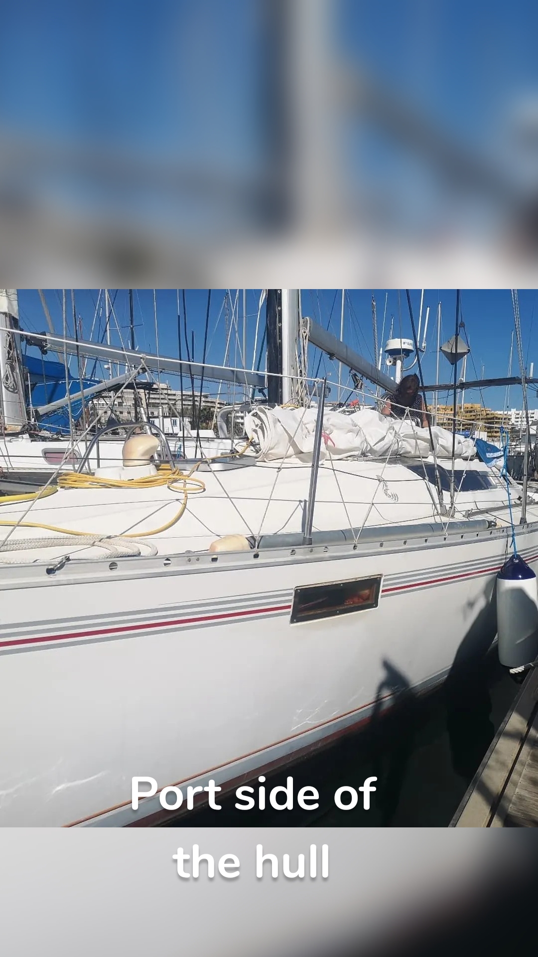 Port side of the hull